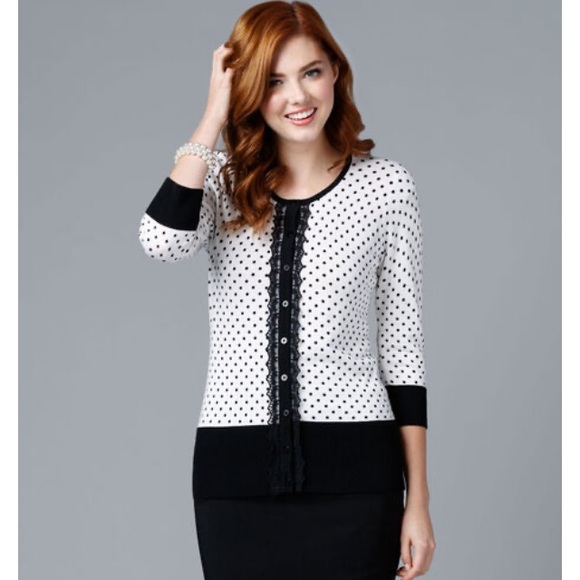POLKA DOT BUTTON FRONT CARDIGAN